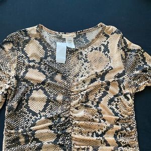 Brand new snake skin crop top with tags size large